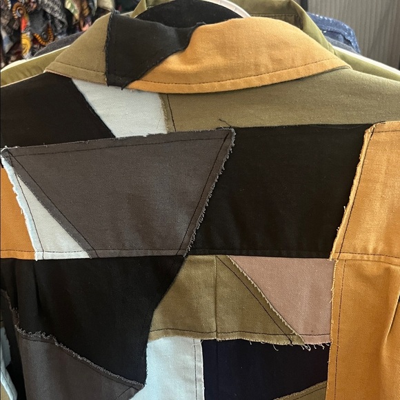 Jungles Geometric Patchwork Bomber Jacket - Picture 6 of 7